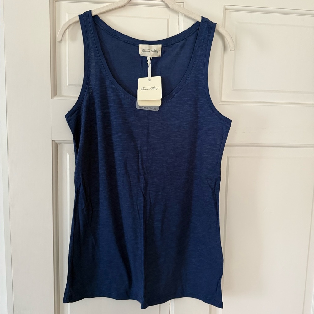 New!!  American Vintage - Deep Blue Scoop Neck Tank Top